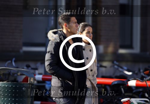 Amsterdam 17 februari 2016
Hector Moreno (psv speler) met zijn vrouw op de pc hooftstraat