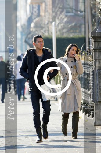 Amsterdam 17 februari 2016
Hector Moreno (psv speler) met zijn vrouw op de pc hooftstraat