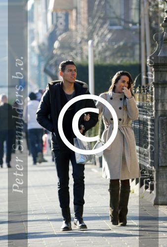 Amsterdam 17 februari 2016
Hector Moreno (psv speler) met zijn vrouw op de pc hooftstraat