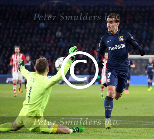 Eindhoven, 24 Februari 2016
1/8 Finale PSV-Atletico Madrid, eindstand 0-0
Jeroen weet een doelpunt te voorkomen van Antoine Griezmann