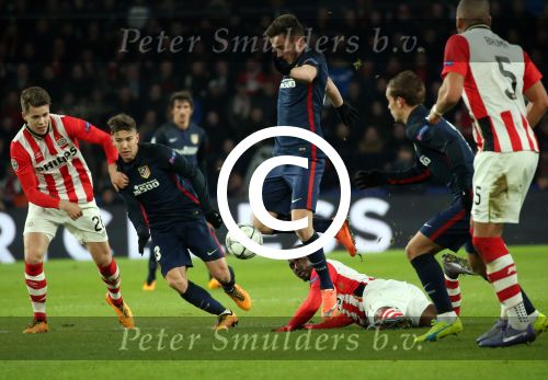 Eindhoven, 24 Februari 2016
1/8 Finale PSV-Atletico Madrid, eindstand 0-0
Jetro Willems in duel met Antoine Griezmann Marco v Ginkel