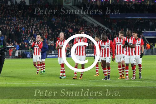 Eindhoven, 24 Februari 2016
1/8 Finale PSV-Atletico Madrid, eindstand 0-0
PSV Blij Marco v Ginkel Davy Propper Hector Moreno Nicolas Isimat-Mirin Jetro Willems