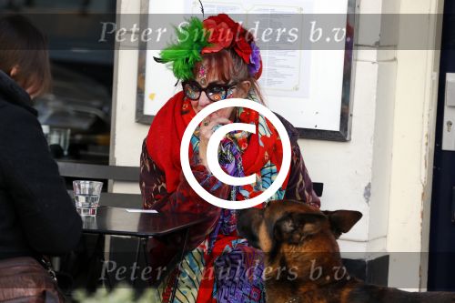 Amsterdam 16 februari 2016 
Petra Heyboer met hond  de pc hooftstraat
