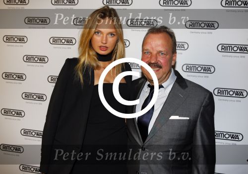 Amsterdam 23 februari 2016 
Opening Rimowa winkel op de pc hooftstraat door Romee Strijd.
Romee met de CEO van Rimowa Dieter Morszeck