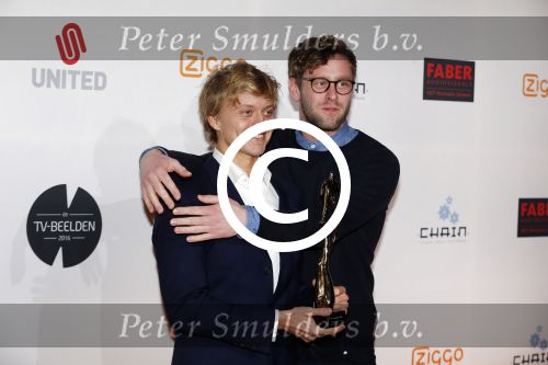 Amsterdam 7 maart 2016 
Uitreiking tv beelden in de passengers terminal .
Nicolaas Veul (L) en Tim den Besten