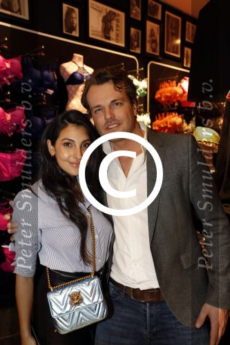 Amsterdam 14 februari 2017 
Opening nieuwe Hunkemoller winkel op kalverstraat met oa Anna Nooshin die haar eigen lijn heeft. Anna met Gijs v Engelen