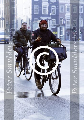 Amsterdam 13 februari 2017 
Arne Toonen op de fiets in Amsterdam