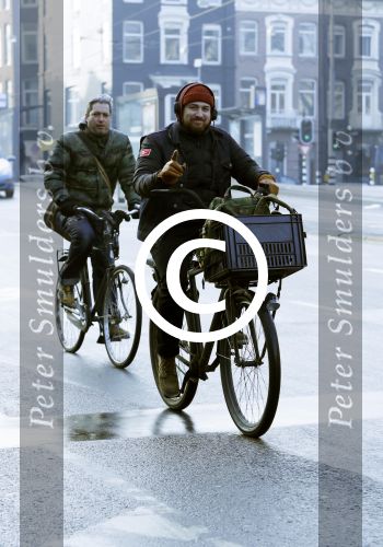 Amsterdam 13 februari 2017 
Arne Toonen op de fiets in Amsterdam