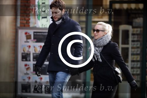 Amsterdam 12 februari 2017
Eva Jinek met haar vriend Dexter v d Voorn in amsterdam zuid.