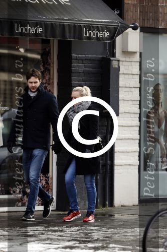 Amsterdam 12 februari 2017
Eva Jinek met haar vriend Dexter v d Voorn in amsterdam zuid.