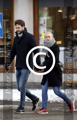 Amsterdam 12 februari 2017
Eva Jinek met haar vriend Dexter v d Voorn in amsterdam zuid.