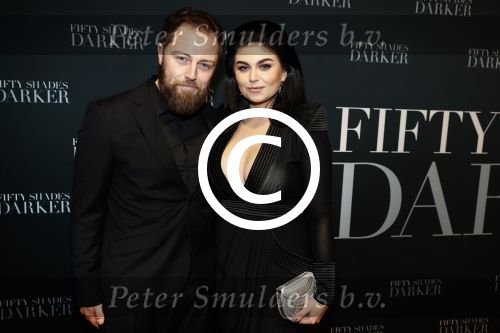 Amsterdam 7 februari 2017
Premiere fifty shades darker in Tuschinski. Roxeannne Hazes met haar nieuwe vriend Erik Zwennes