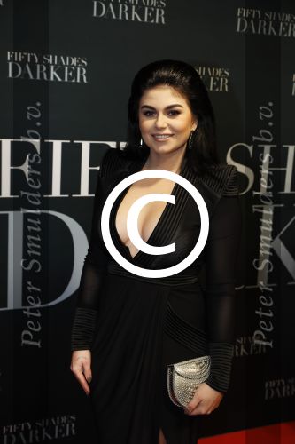 Amsterdam 7 februari 2017
Premiere fifty shades darker in Tuschinski. Roxeannne Hazes met haar nieuwe vriend Erik Zwennes
