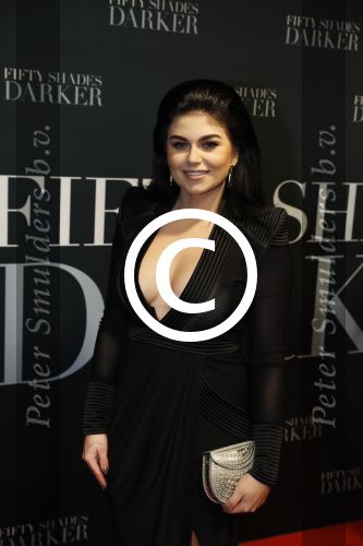 Amsterdam 7 februari 2017
Premiere fifty shades darker in Tuschinski. Roxeannne Hazes met haar nieuwe vriend Erik Zwennes