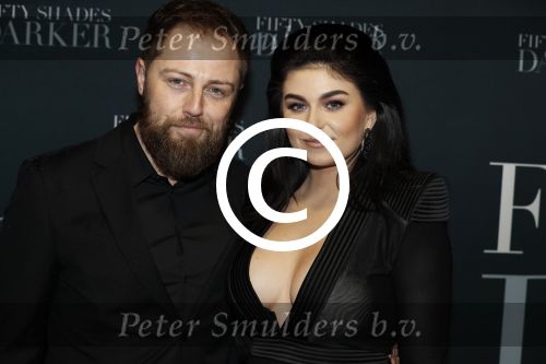 Amsterdam 7 februari 2017
Premiere fifty shades darker in Tuschinski. Roxeannne Hazes met haar nieuwe vriend Erik Zwennes