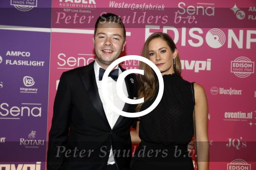 Amsterdam 13 februari 2017  
Uitreiking edisons in de westergasfabriek. Sam Feldt met vriendin