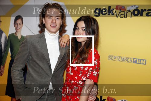 Amsterdam 12 februari 2018
Premiere Gek van Oranje in Tuschinski. Abbey Hoes met vriend