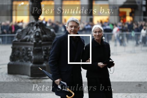 Amsterdam 3 februari 2018 
Prinses Beatrix viert haar 80e verjaardag in het paleis op de dam. Alexandra Radius en Hans Ebbelaar