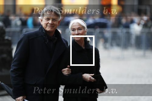 Amsterdam 3 februari 2018 
Prinses Beatrix viert haar 80e verjaardag in het paleis op de dam. Alexandra Radius en Hans Ebbelaar