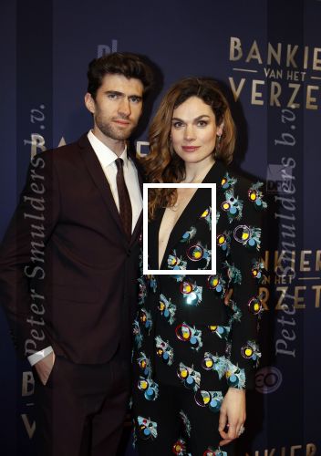 Amsterdam 5 maart 2018
Premiere bankier van het verzet in het de Lemar theater. Benja Bruining met vriendin Anna Drijver