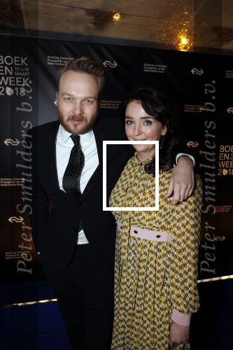 Amsterdam 9 maart 2018 
Boekenbal 2018 in de schouwburg van Amsterdam.
Arjen Lubach met zijn vriendin Martine de Jong