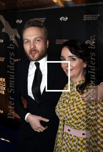 Amsterdam 9 maart 2018 
Boekenbal 2018 in de schouwburg van Amsterdam.
Arjen Lubach met zijn vriendin Martine de Jong