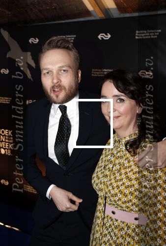 Amsterdam 9 maart 2018 
Boekenbal 2018 in de schouwburg van Amsterdam.
Arjen Lubach met zijn vriendin Martine de Jong
