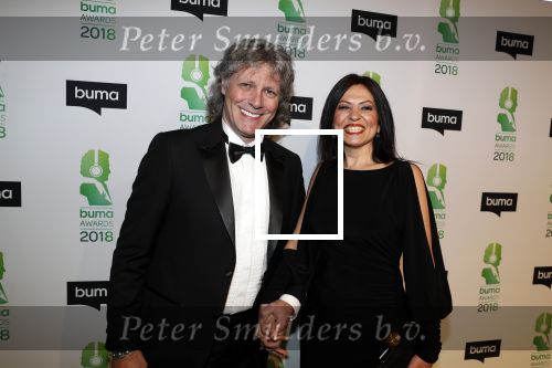 Amsterdam 5 maart 2018 
Buma prijzen in theater Amsterdam. Edwin van Hoevelaak en Sibel Sahin