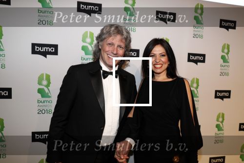 Amsterdam 5 maart 2018 
Buma prijzen in theater Amsterdam. Edwin van Hoevelaak en Sibel Sahin