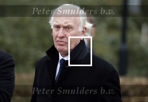 Leusden 6 maart 2018
Crematie Mies Bouwman in crematorium Leusden. Fred Oster met regisseur Bob ...