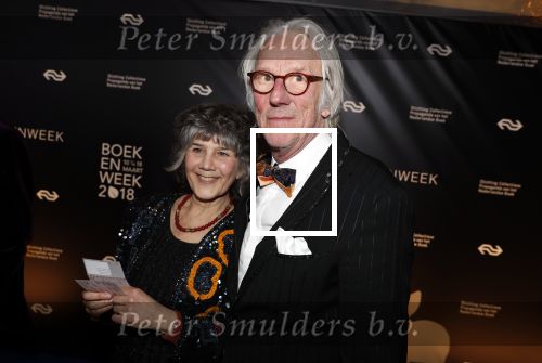 Amsterdam 9 maart 2018 
Boekenbal 2018 in de schouwburg van Amsterdam. Freek de Jonge met vrouw