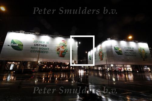 Amsterdam 3 februari 2018 
Reclame Fuztea van Maxtension op de v Baerlestraat
