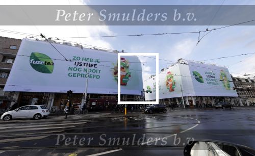 Amsterdam 3 februari 2018 
Reclame Fuztea van Maxtension op de v Baerlestraat