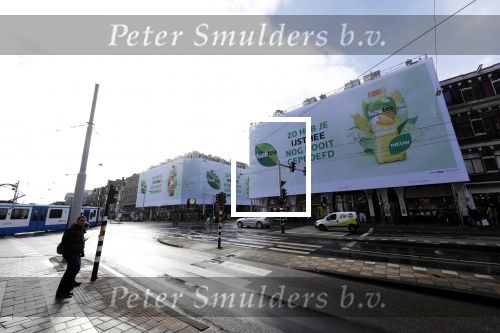 Amsterdam 3 februari 2018 
Reclame Fuztea van Maxtension op de v Baerlestraat