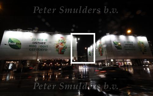 Amsterdam 3 februari 2018 
Reclame Fuztea van Maxtension op de v Baerlestraat