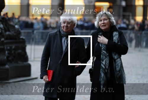 Amsterdam 3 februari 2018 
Prinses Beatrix viert haar 80e verjaardag in het paleis op de dam. Geert Mak en zijn vrouw