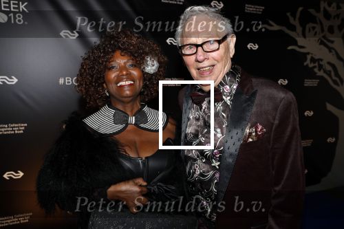 Amsterdam 9 maart 2018 
Boekenbal 2018 in de schouwburg van Amsterdam. Gerda Havertong met man