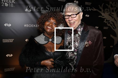 Amsterdam 9 maart 2018 
Boekenbal 2018 in de schouwburg van Amsterdam. Gerda Havertong met man