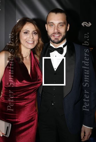 Amsterdam 9 maart 2018 
Boekenbal 2018 in de schouwburg van Amsterdam. Heleen v Rooyen met partner Bart