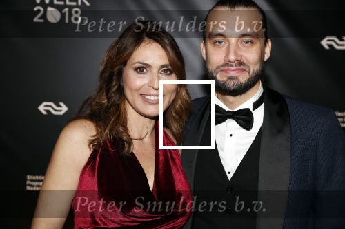 Amsterdam 9 maart 2018 
Boekenbal 2018 in de schouwburg van Amsterdam. Heleen v Rooyen met partner Bart