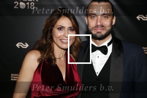 Amsterdam 9 maart 2018 
Boekenbal 2018 in de schouwburg van Amsterdam. Heleen v Rooyen met partner Bart