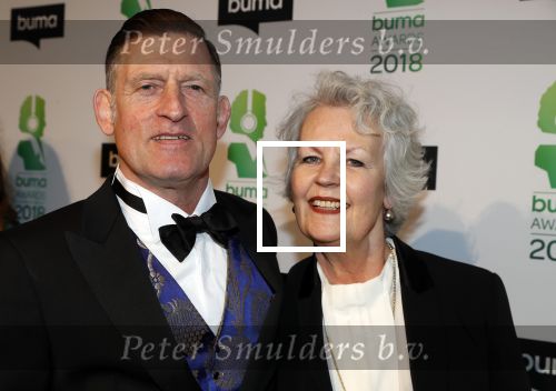 Amsterdam 5 maart 2018 
Buma prijzen in theater Amsterdam. Huub v d Lubbe met partner