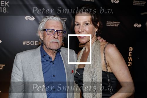 Amsterdam 9 maart 2018 
Boekenbal 2018 in de schouwburg van Amsterdam. Jan Siebelink  met partner
