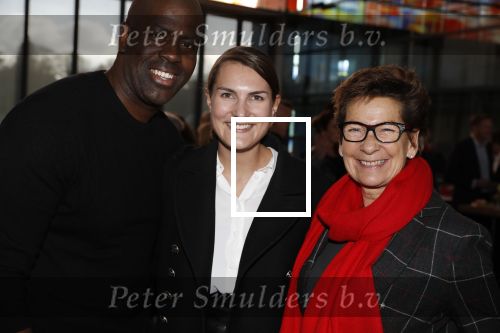 Hilversum 12 februari 2018 
Tribute to Guus Verstraete in beeld en geluid op het mediapark. Janine v d Ende met dochter iris en schoonzoon Vincent