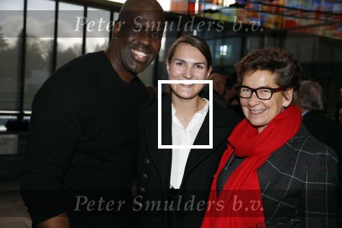 Hilversum 12 februari 2018 
Tribute to Guus Verstraete in beeld en geluid op het mediapark. Janine v d Ende met dochter iris en schoonzoon Vincent