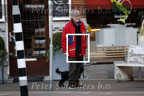 Amsterdam 23 februari 2018 
John v d Rest wandelend met zijn hond