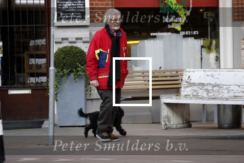Amsterdam 23 februari 2018 
John v d Rest wandelend met zijn hond