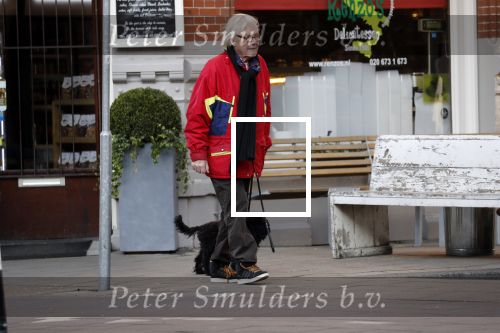 Amsterdam 23 februari 2018 
John v d Rest wandelend met zijn hond