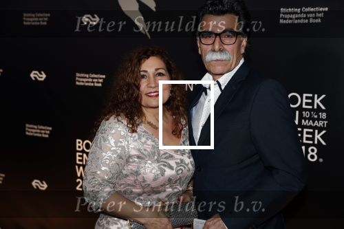 Amsterdam 9 maart 2018 
Boekenbal 2018 in de schouwburg van Amsterdam. Kader Abdolah met partner