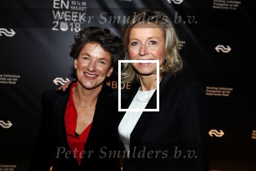 Amsterdam 9 maart 2018 
Boekenbal 2018 in de schouwburg van Amsterdam.
Kasja Ollongren kwam met partner irene v d Brekel
